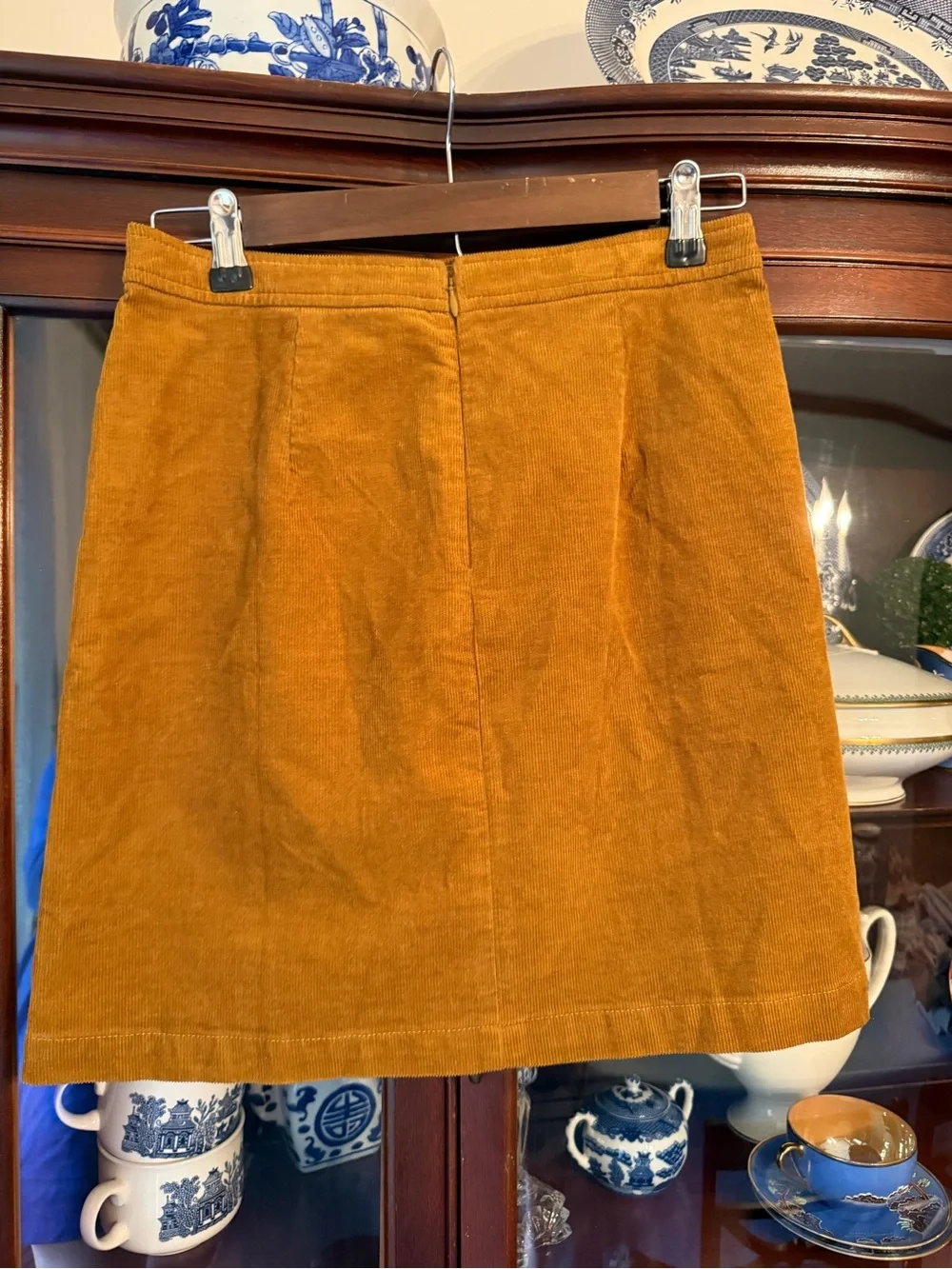 J. Crew Button-Front Corduroy Skirt - Mustard Size 0 NWOT
